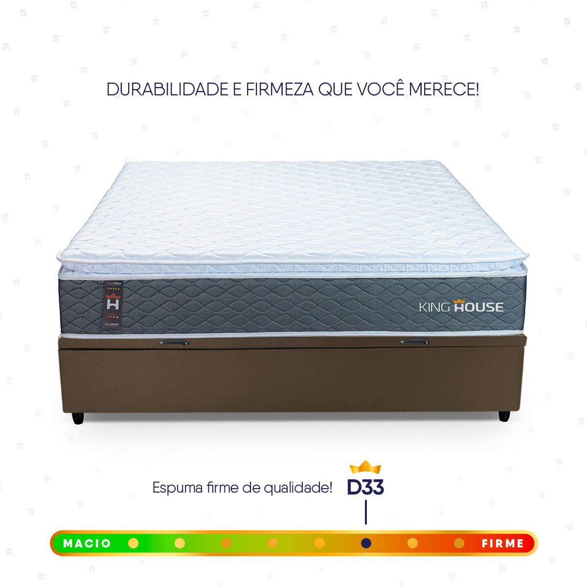 Cama Box Baú Argel Espuma D33 Casal 138x188 King House