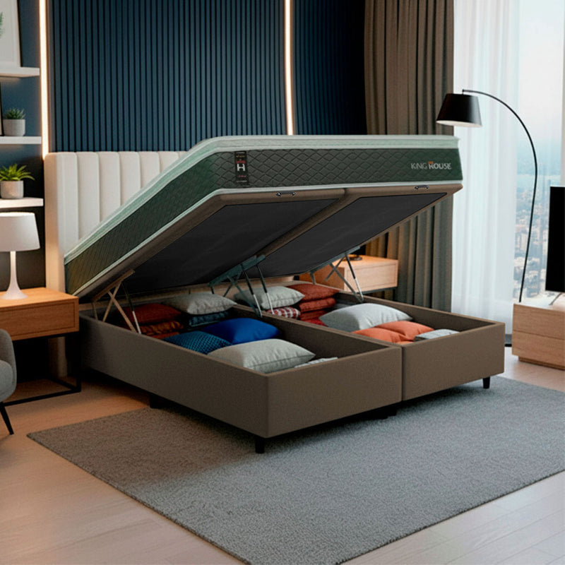 Cama Box Baú Argel Espuma D33 Queen 158x198 King House