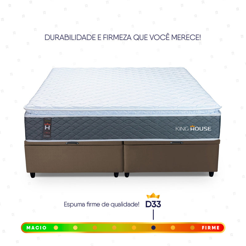 Cama Box Baú Argel Espuma D33 Queen 158x198 King House