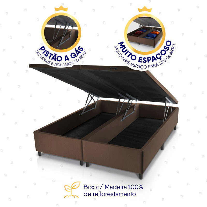 Cama Box Baú Argel Espuma D33 King 193x203 Marrom King House