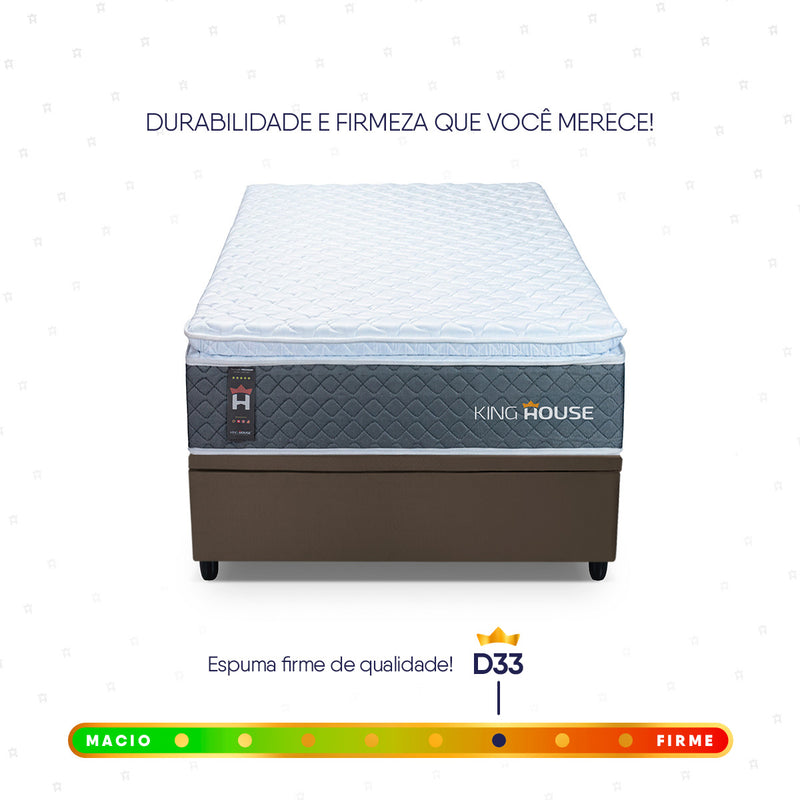 Cama Box Baú Argel Espuma D33 Solteiro 88x188 King House