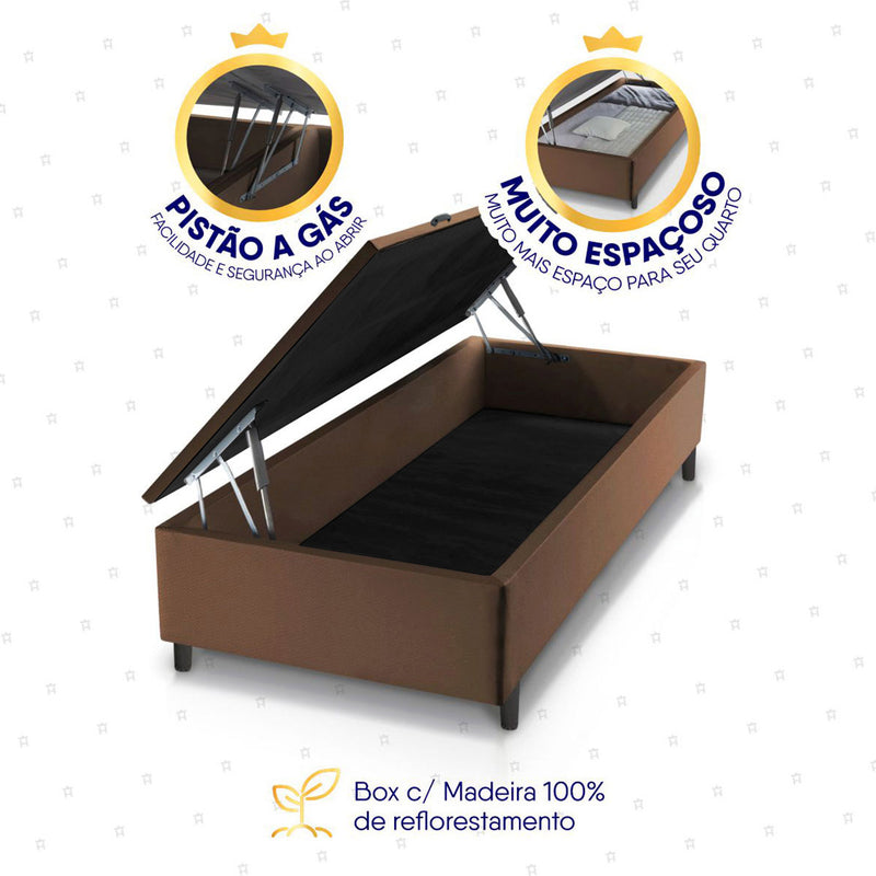 Cama Box Baú Argel Espuma D33 Solteiro 88x188 King House