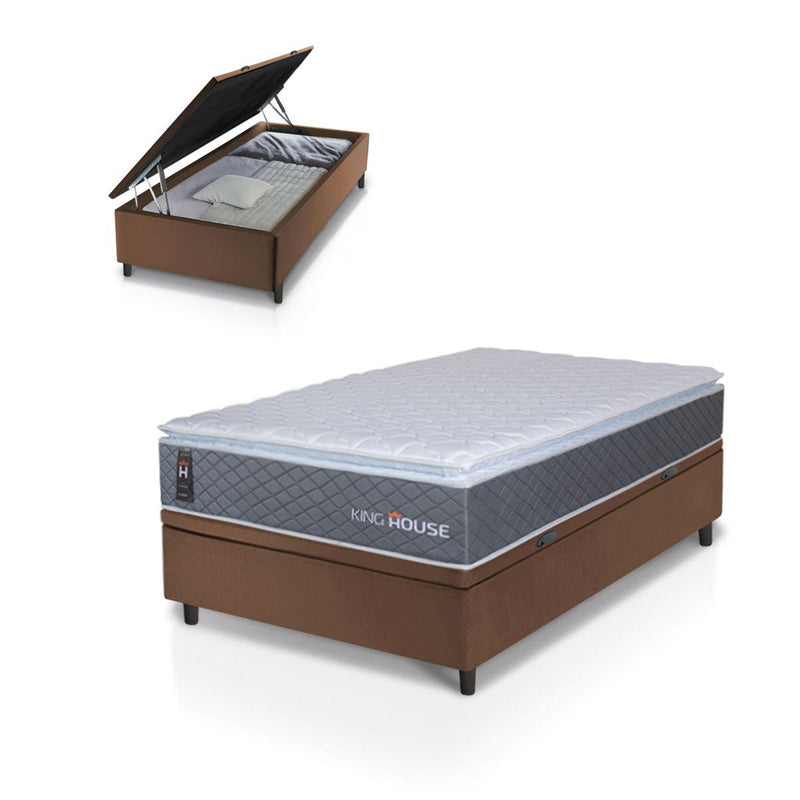 Cama Box Baú Argel Espuma D33 Solteiro 88x188 King House