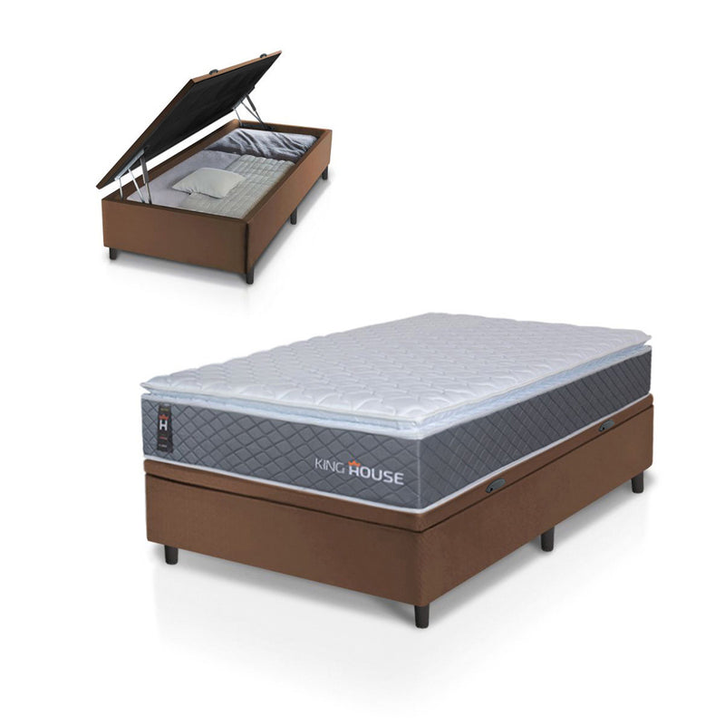 Cama Box Baú Argel Espuma D33 Solteirão 96x203 King House