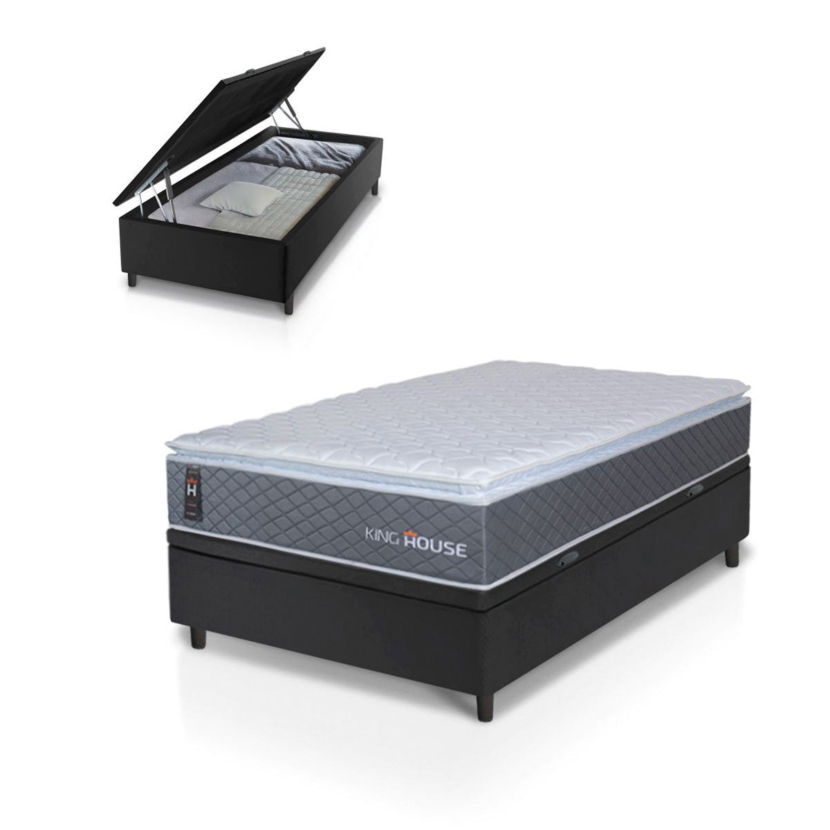 Cama Box Baú Argel Espuma D33 Solteiro 88x188 King House