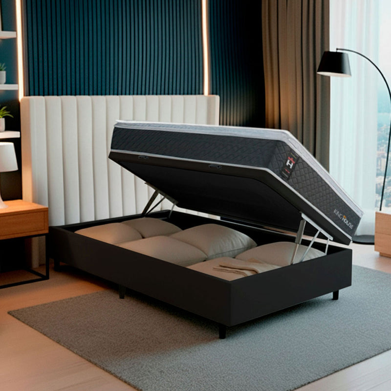 Cama Box Baú Argel Espuma D33 Solteirão 96x203 King House