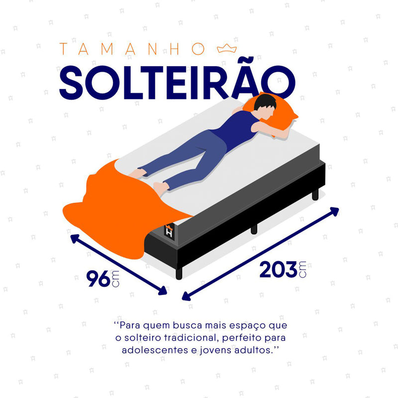 Cama Box Baú Argel Espuma D33 Solteirão 96x203 King House