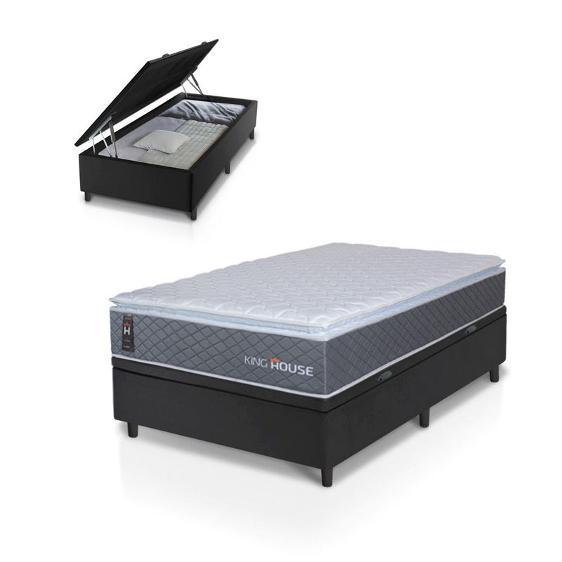 Cama Box Baú Argel Espuma D33 Solteirão 96x203 King House