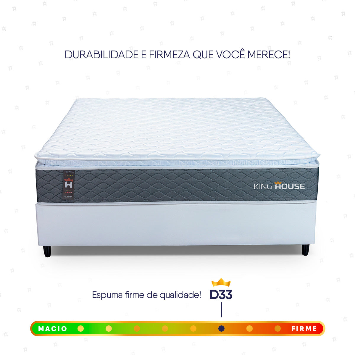 Cama Box Argel Espuma D33 Casal 138x188 Branco King House