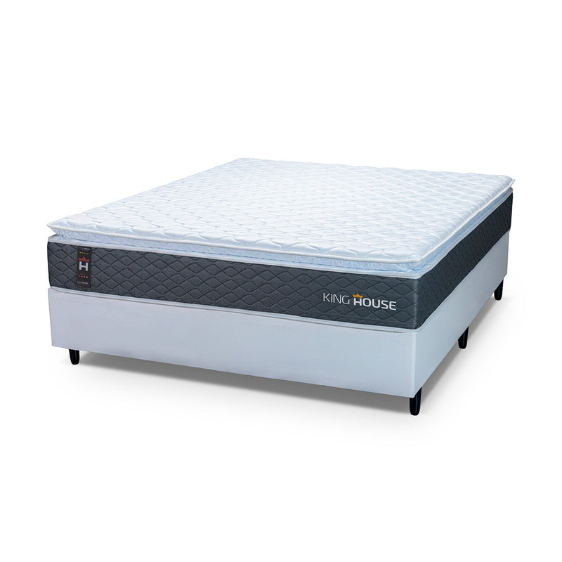 Cama Box Argel Espuma D33 Casal 138x188 Branco King House