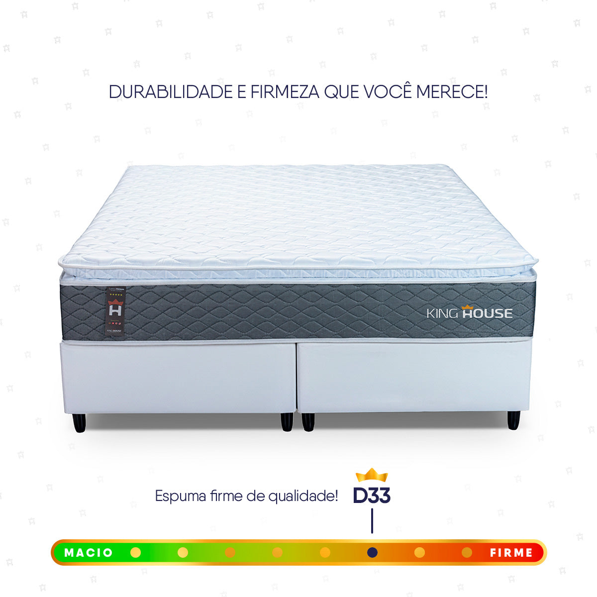 Cama Box Argel Espuma D33 Queen 158x198 Branco King House