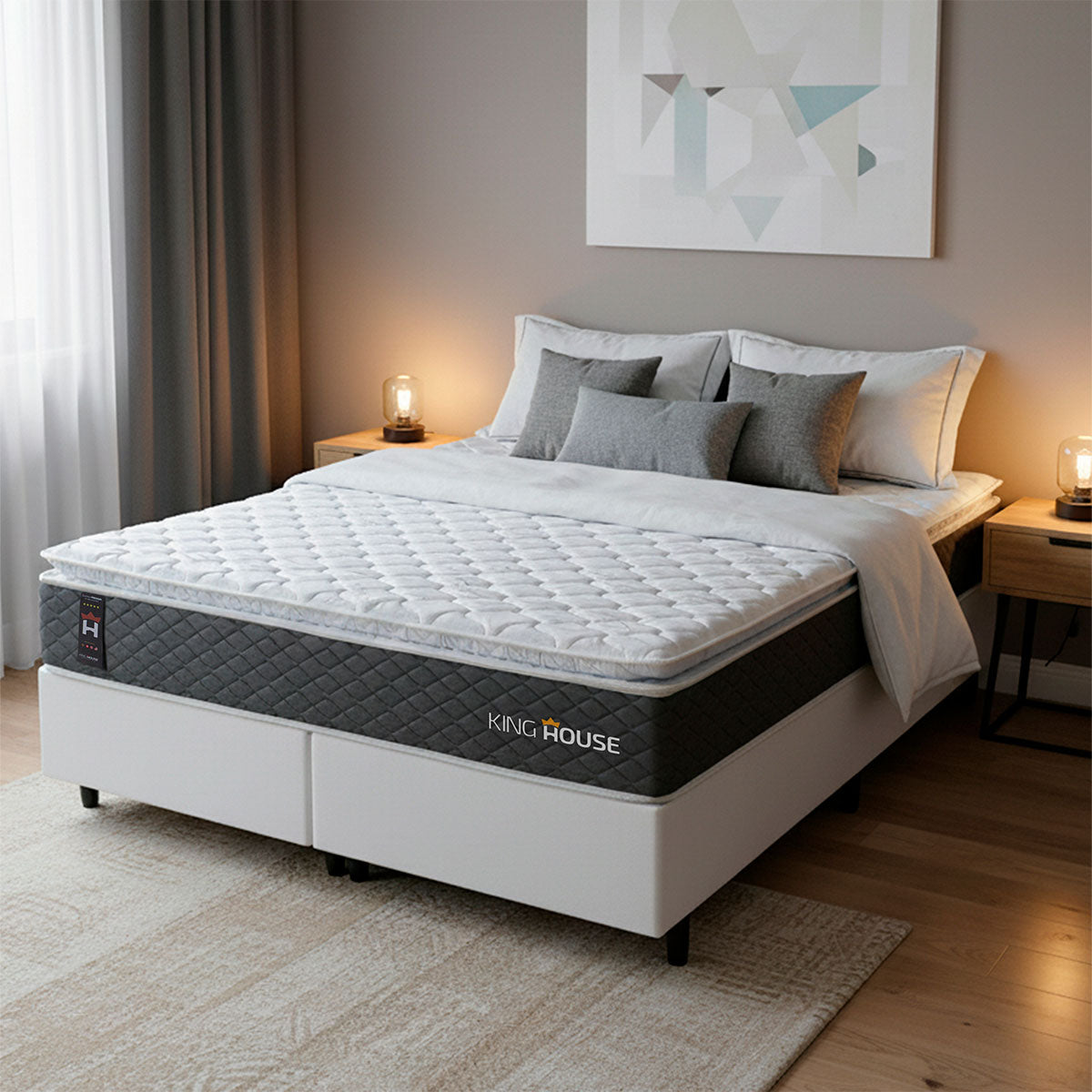 Cama Box Argel Espuma D33 King 193x203 Branco King House