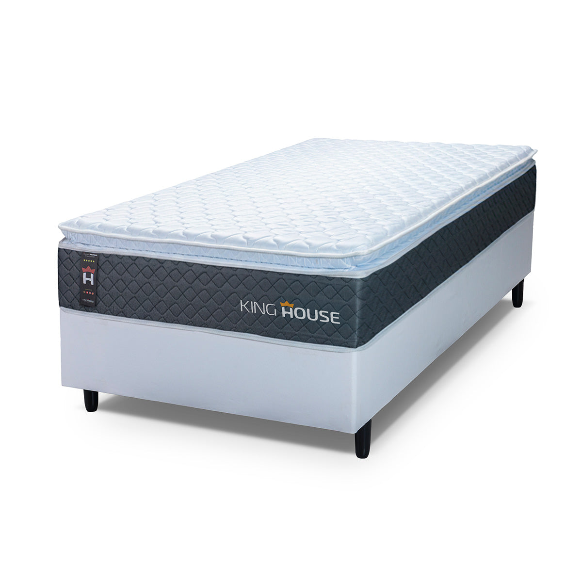 Cama Box Argel Espuma D33 Solteiro 88x188 Branco King House
