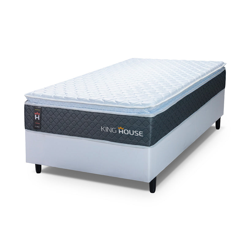 Cama Box Argel Espuma D33 Solteiro 88x188 Branco King House