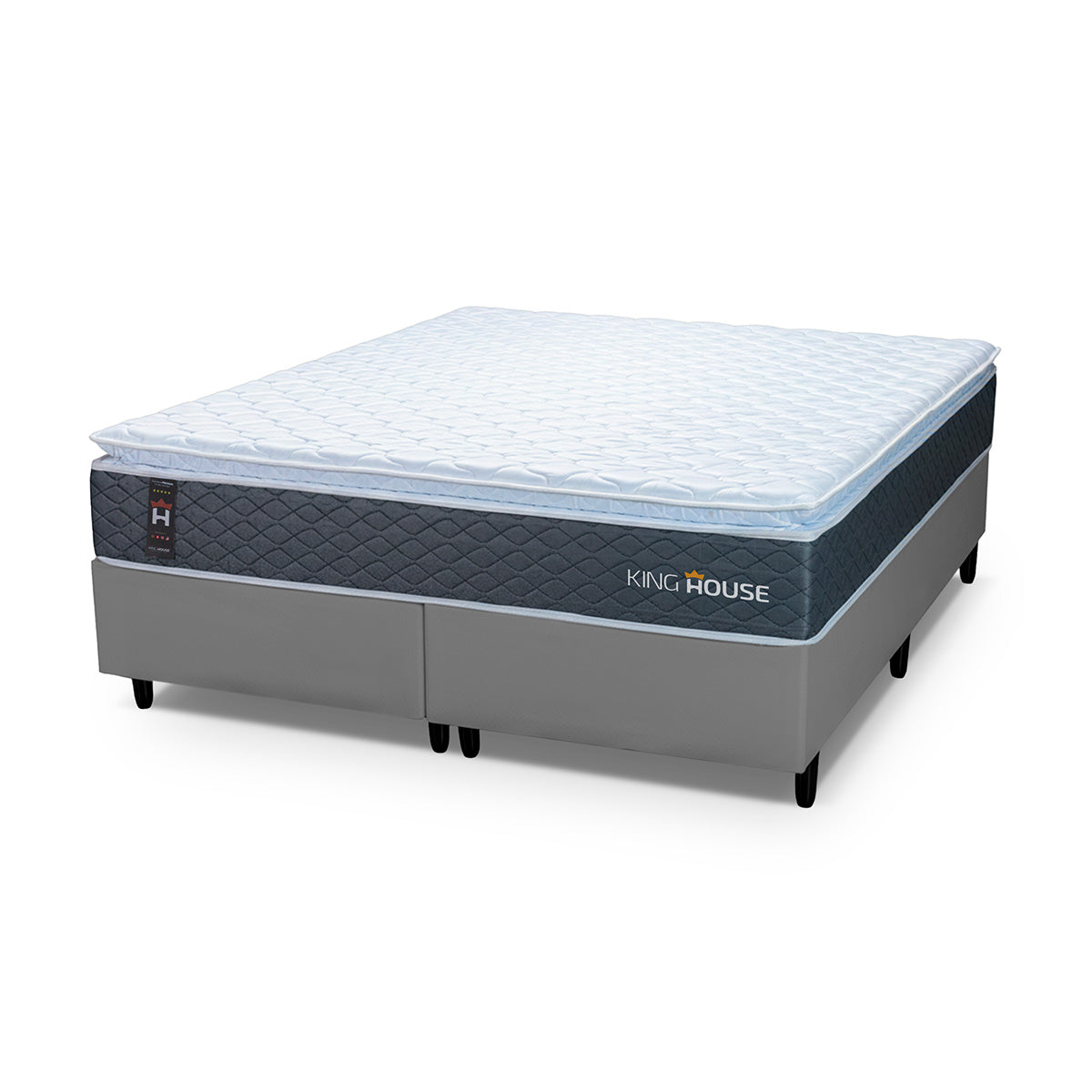 Cama Box Argel Espuma D33 King 193x203 Cinza King House