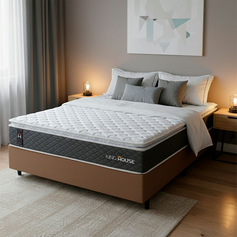 Cama Box Argel Espuma D33 Casal 138x188 Marrom King House