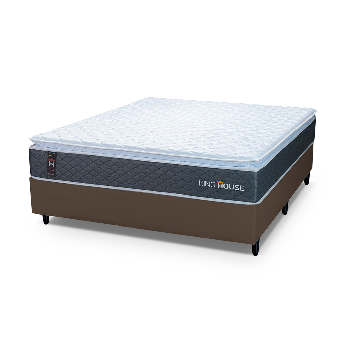Cama Box Argel Espuma D33 Casal 138x188 Marrom King House