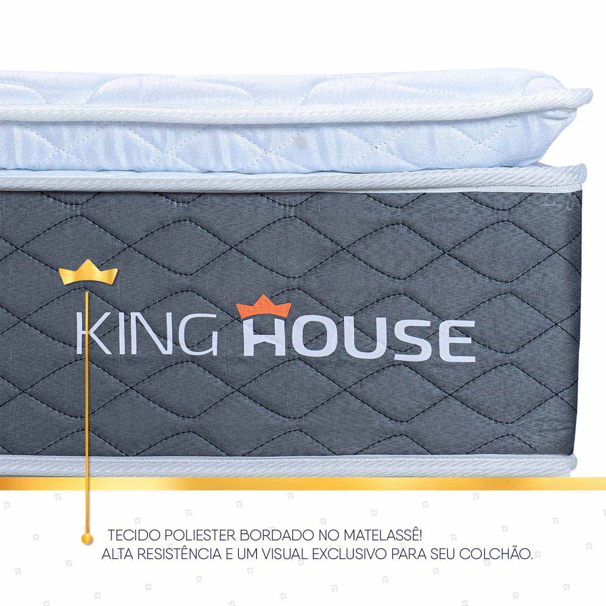 Cama Box Argel Espuma D33 Queen 158x198 Marrom King House