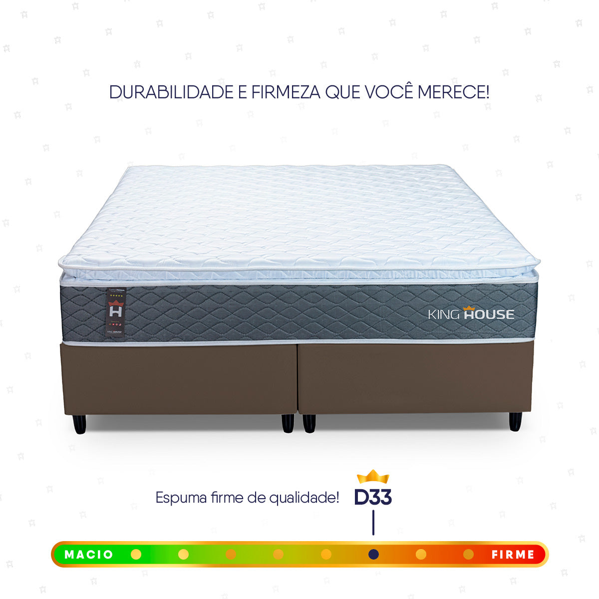 Cama Box Argel Espuma D33 King 193x203 Marrom King House