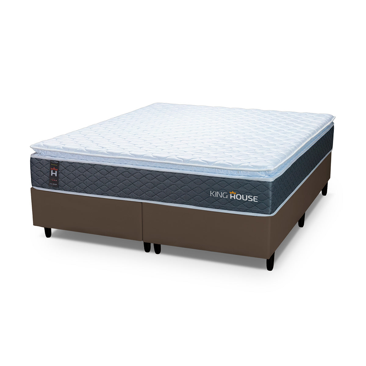 Cama Box Argel Espuma D33 King 193x203 Marrom King House