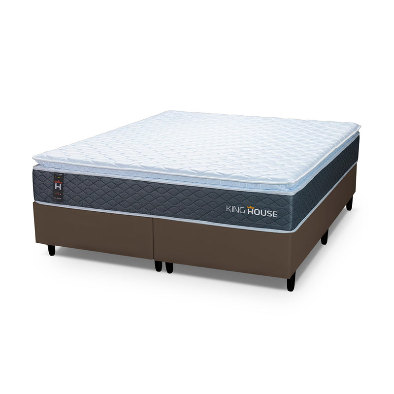 Cama Box Argel Espuma D33 King 193x203 Marrom King House