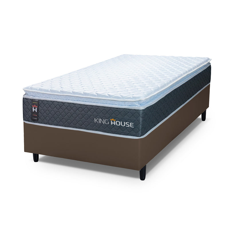 Cama Box Argel Espuma D33 Solteiro 88x188 Marrom King House
