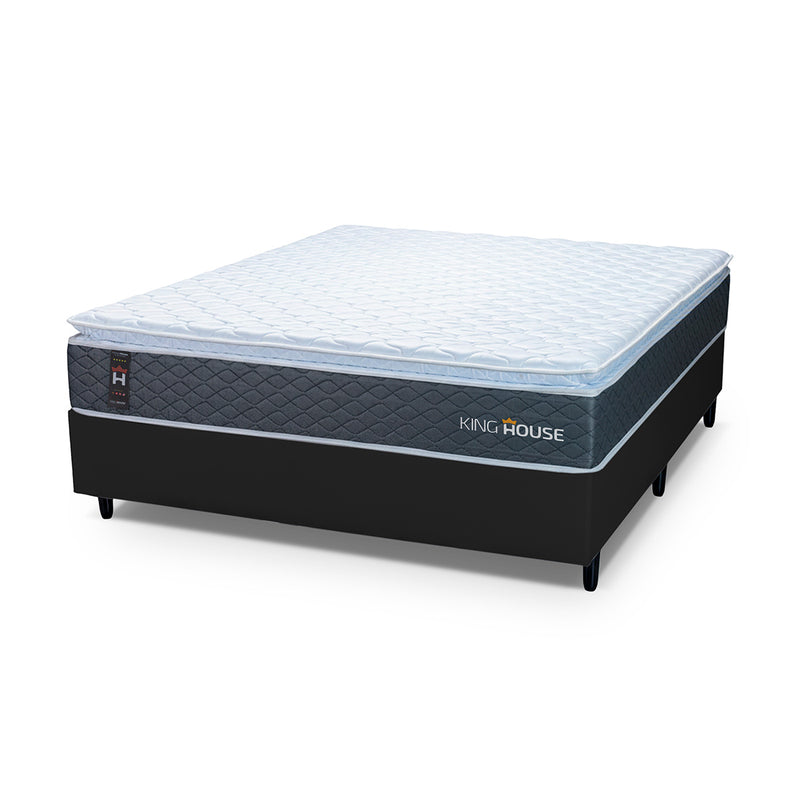 Cama Box Argel Espuma D33 Casal 138x188 Preto King House