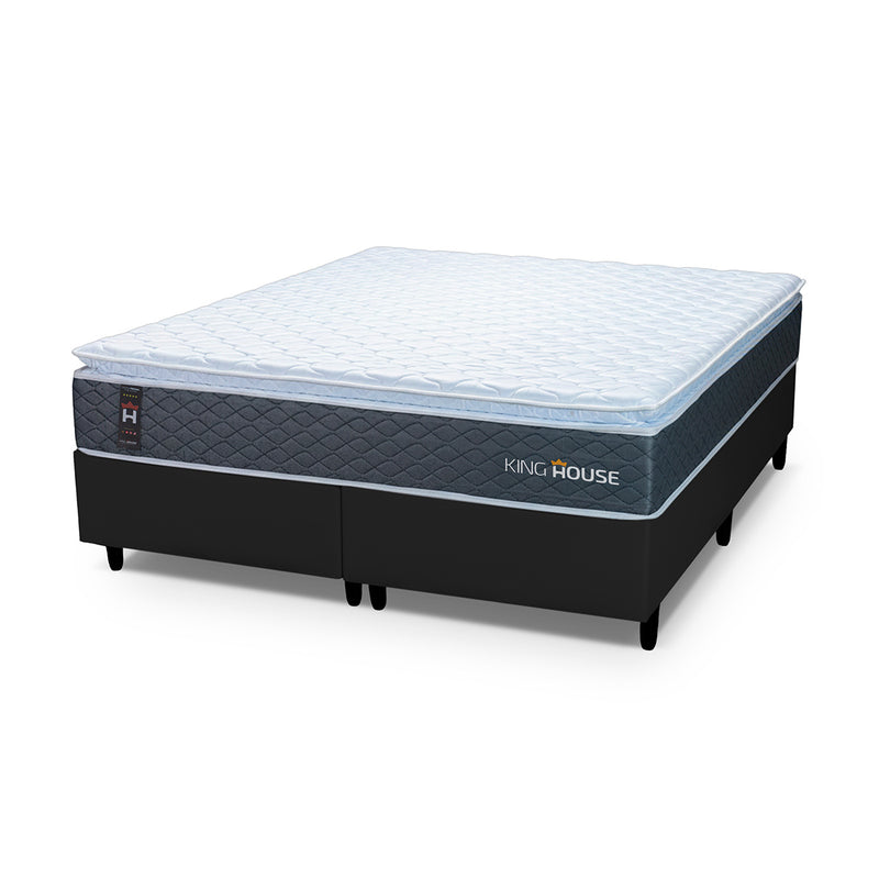 Cama Box Argel Espuma D33 Queen 158x198 Preto King House