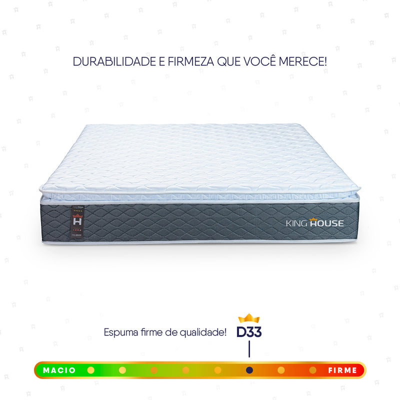 Colchão Argel Cinza Espuma D33 King 193x203x29