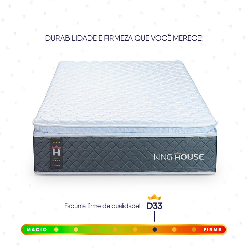 Colchão Argel Cinza Espuma D33 Solteiro 96x203x29