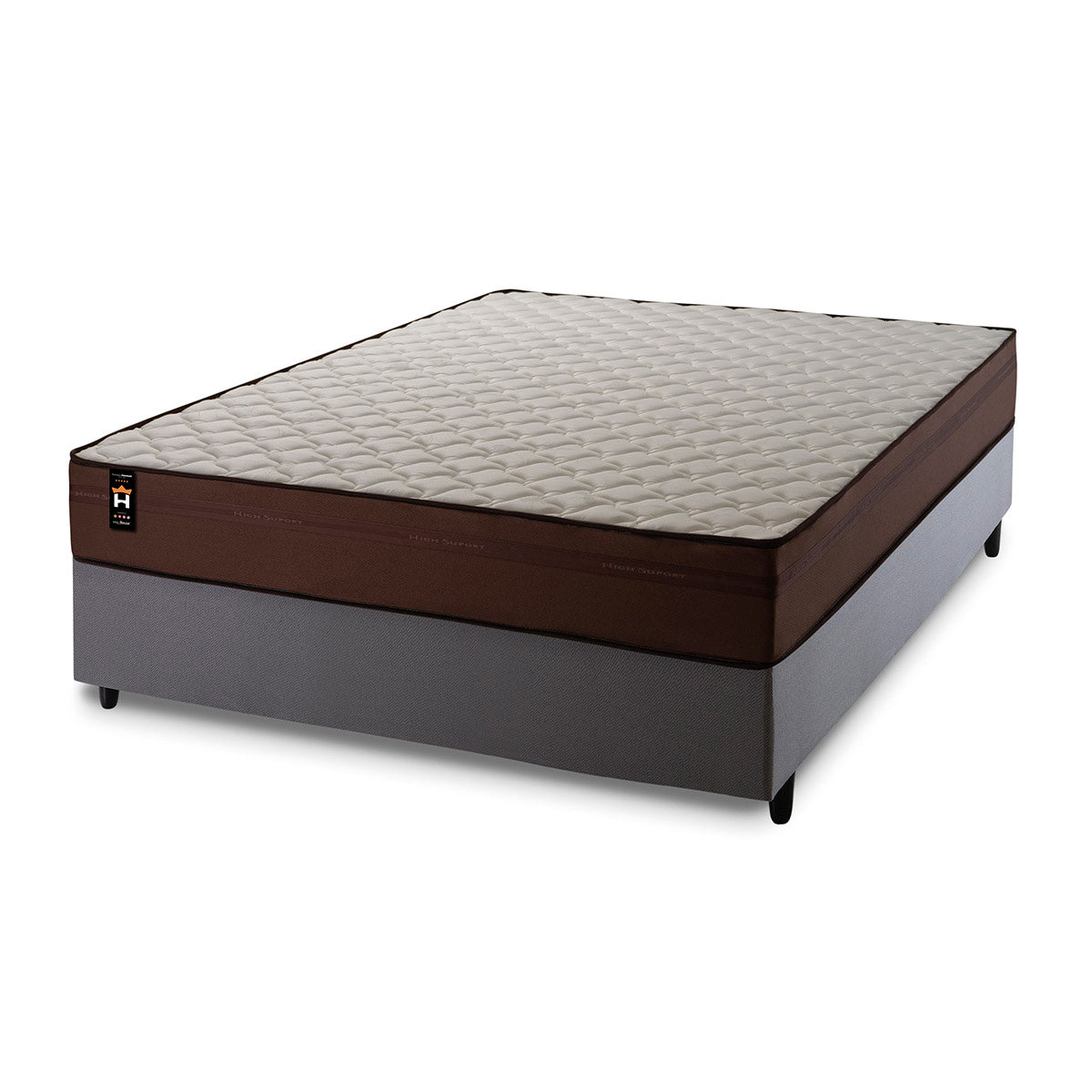 Cama Box Espuma Atlanta Casal 138x188 Marrom King House