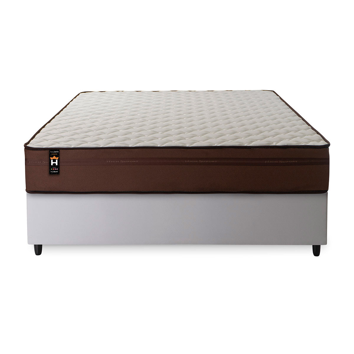 Cama Box Espuma Atlanta Casal 138x188 Marrom King House