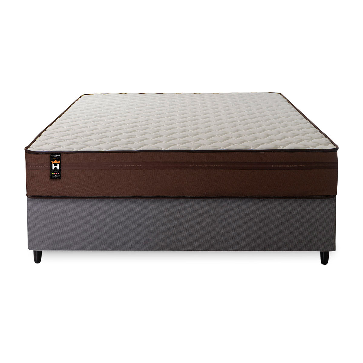 Cama Box Espuma Atlanta Casal 138x188 Marrom King House