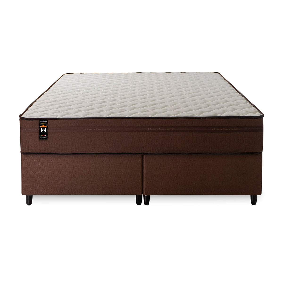 Cama Box Atlanta Espuma Queen 158x198 Marrom King House