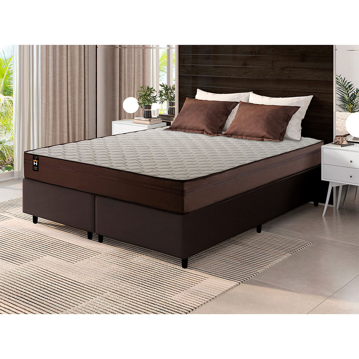 Cama Box Atlanta Espuma King 193x203 Marrom King House