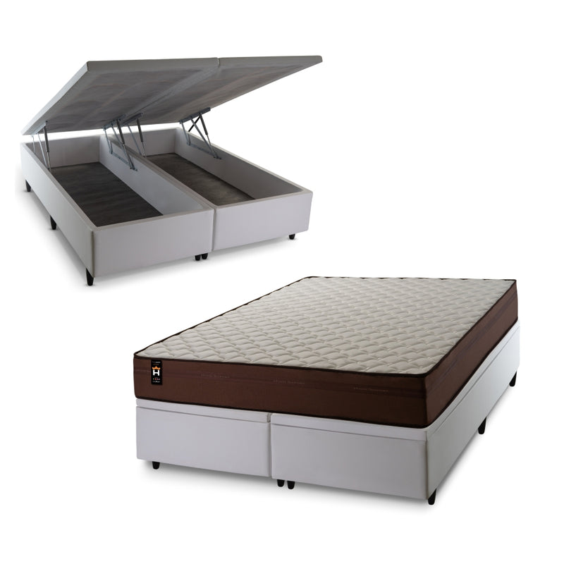 Cama Box Baú Atlanta Espuma D45 158x198 Branco King House