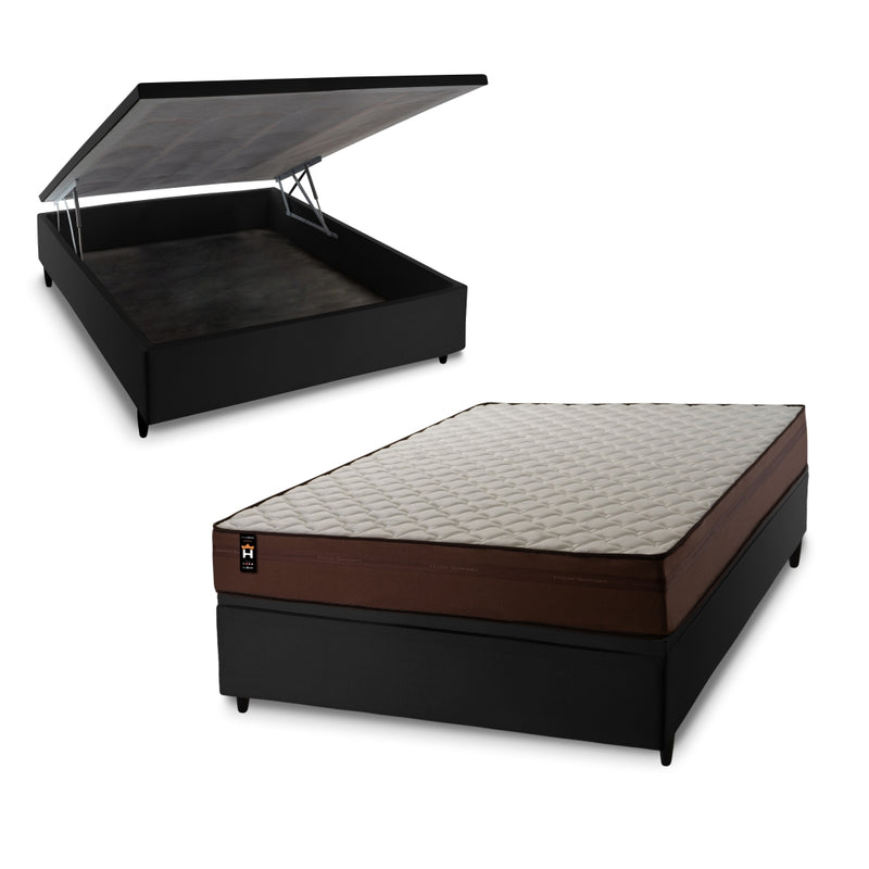Cama Box Baú Atlanta 138x188 Preto Espuma D45 King House