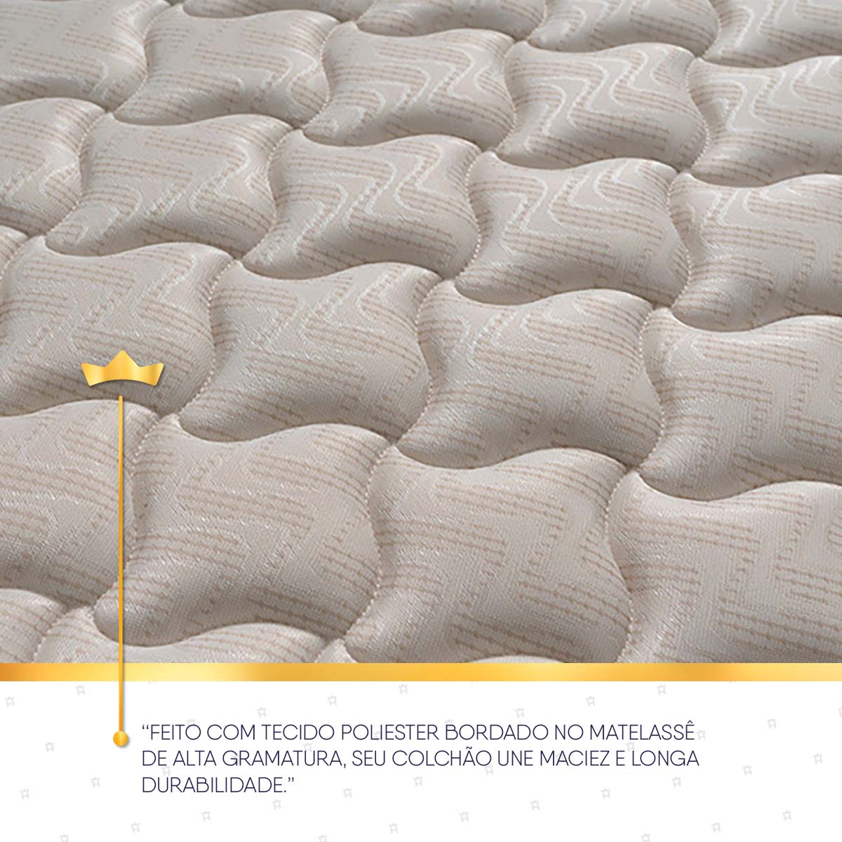 Cama Box Baú Atlanta Espuma D45 Queen 158x198 Bege e Branco Ortopédico