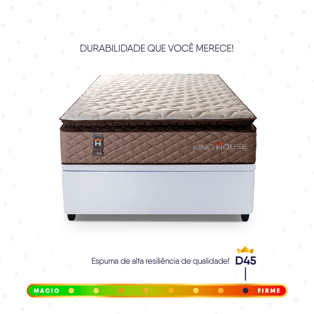 Cama Box Baú Atlanta Solteirão 96x203 Bege e Branco Espuma D45 Ortopédico