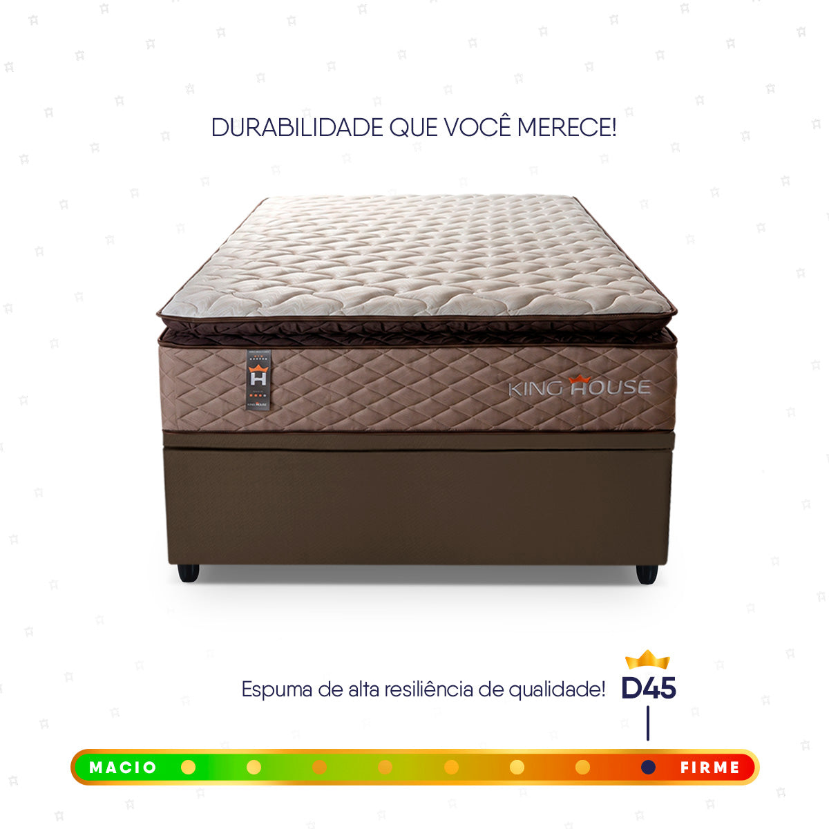Cama Box Baú Atlanta 96x203 Bege e Marrom Espuma D45