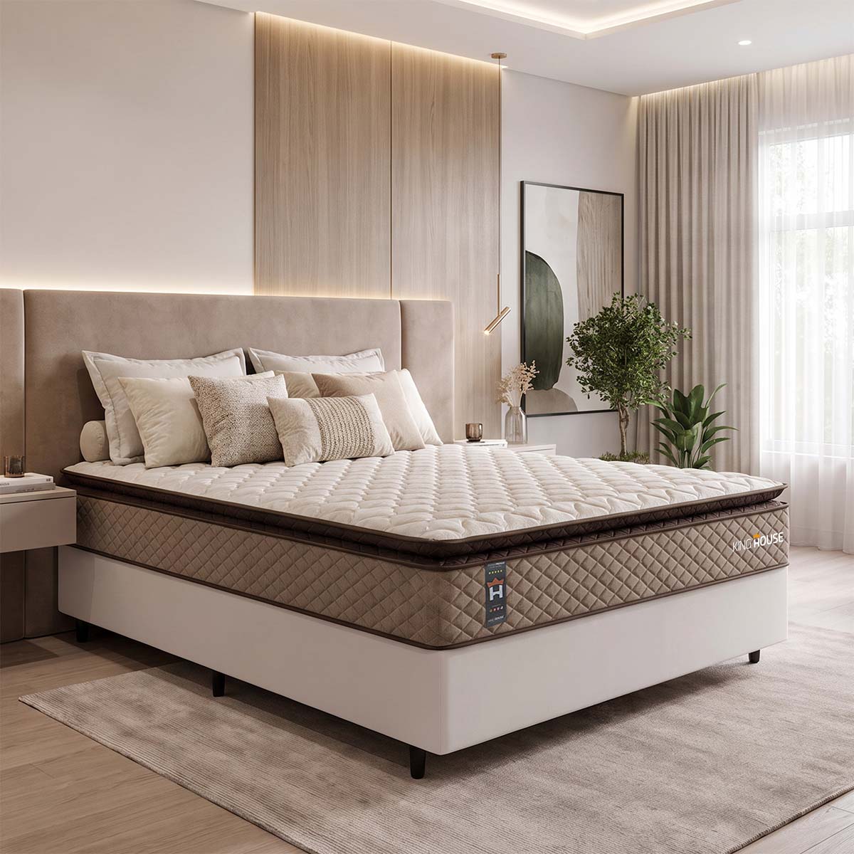 Cama Box Espuma Atlanta Casal 138x188 Branco