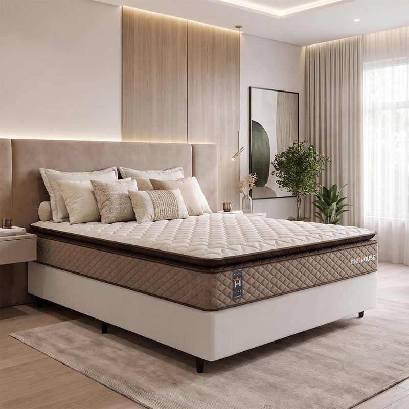 Cama Box Espuma Atlanta Casal 138x188 Branco
