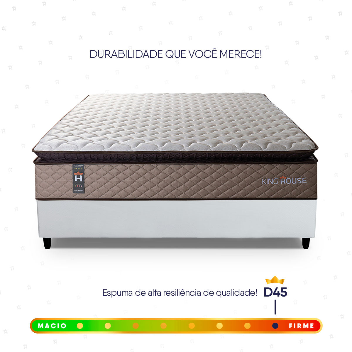Cama Box Espuma Atlanta Casal 138x188 Branco