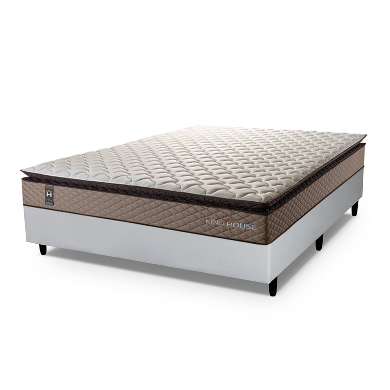 Cama Box Espuma Atlanta Casal 138x188 Branco