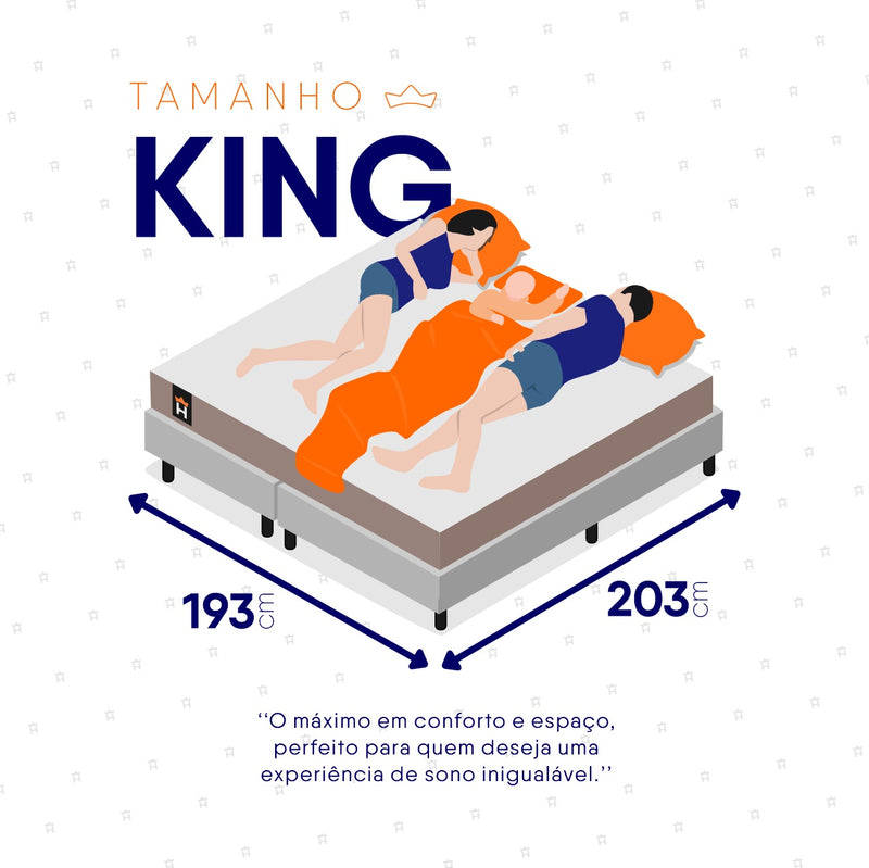 Cama Box Atlanta Espuma  193x203 Bege e Branco Espuma D45