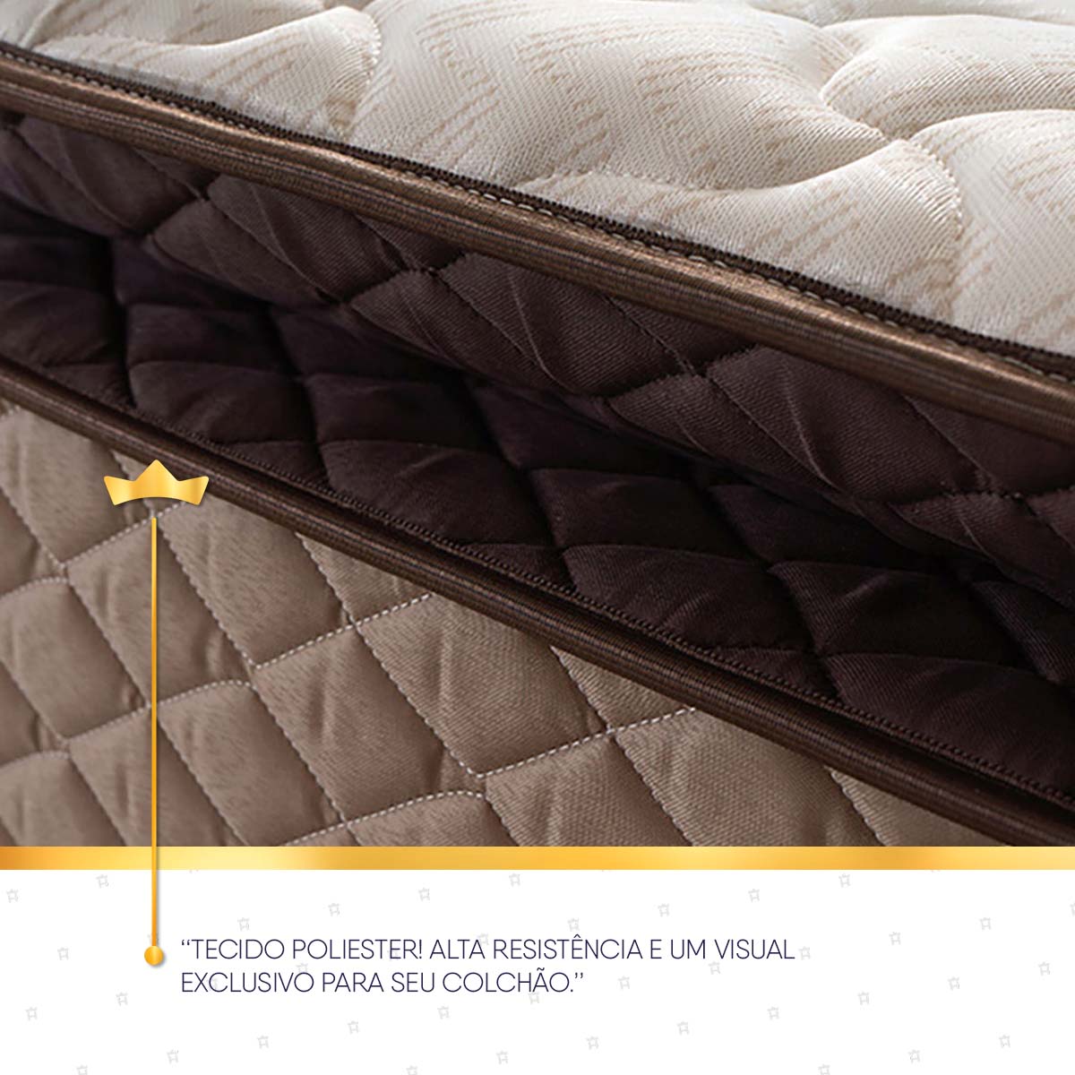 Cama Box Espuma Atlanta Solteiro 88x188 Bege e Branco