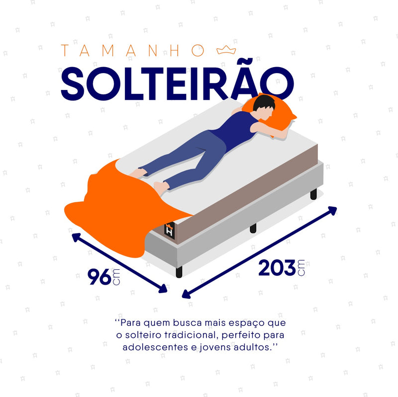 Cama Box Espuma Atlanta Solteirão 96x203 Bege