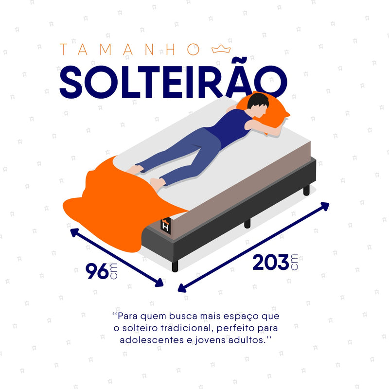 Cama Box Espuma Atlanta Solteirão 96x203 Bege e Cinza