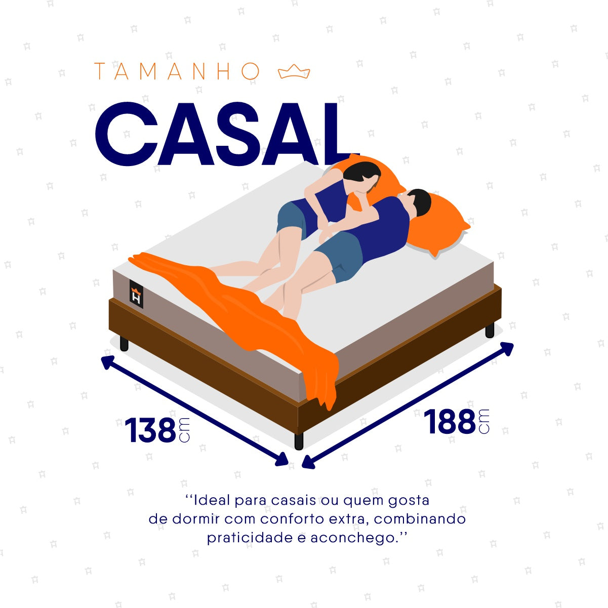 Cama Box Espuma Atlanta Casal 138x188 Bege e Marrom