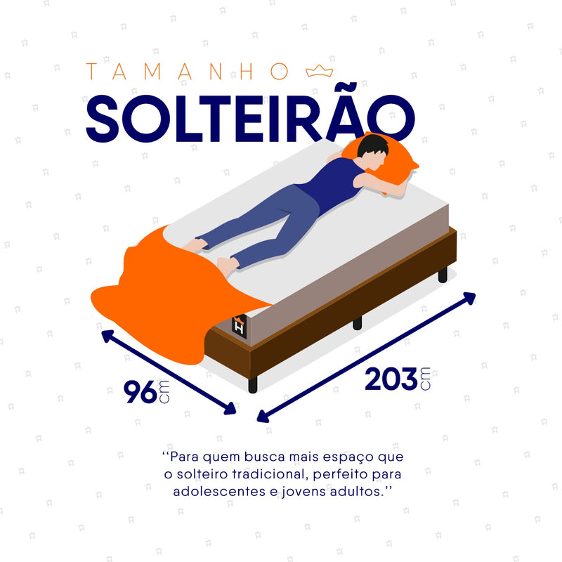Cama Box Espuma Atlanta Solteirão 96x203 Bege e Marrom